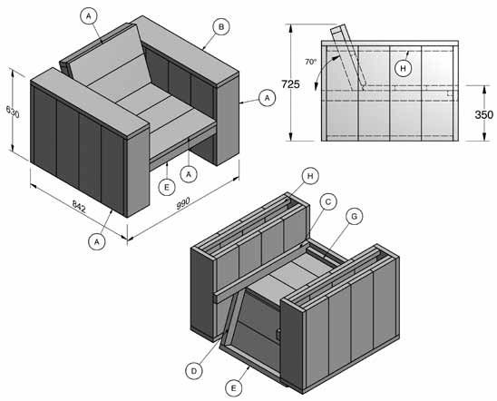 Stoel XL bouwpakket | Steigerplank.com